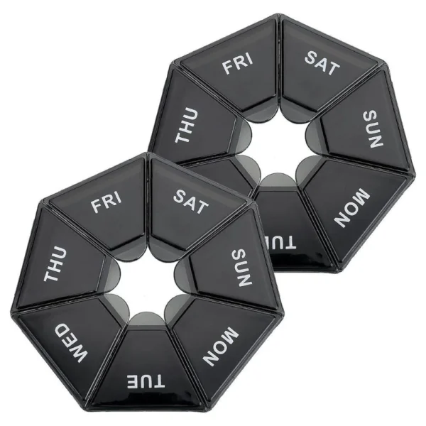 Pillendose Schwarz, 2er-Set