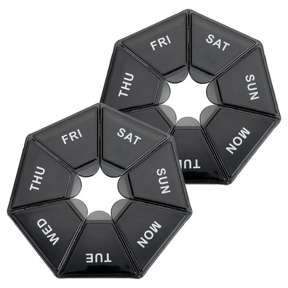 Pillendose Schwarz, 2er-Set