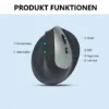 Vertikale Bluetooth-Maus Schwarz