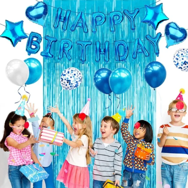 Luftballon-Set „Happy Birthday“ Blau