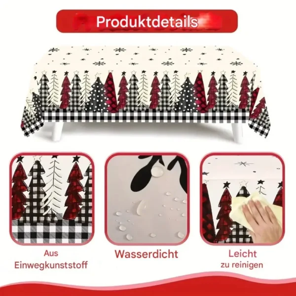 Christmas Tablecloth, Black & White