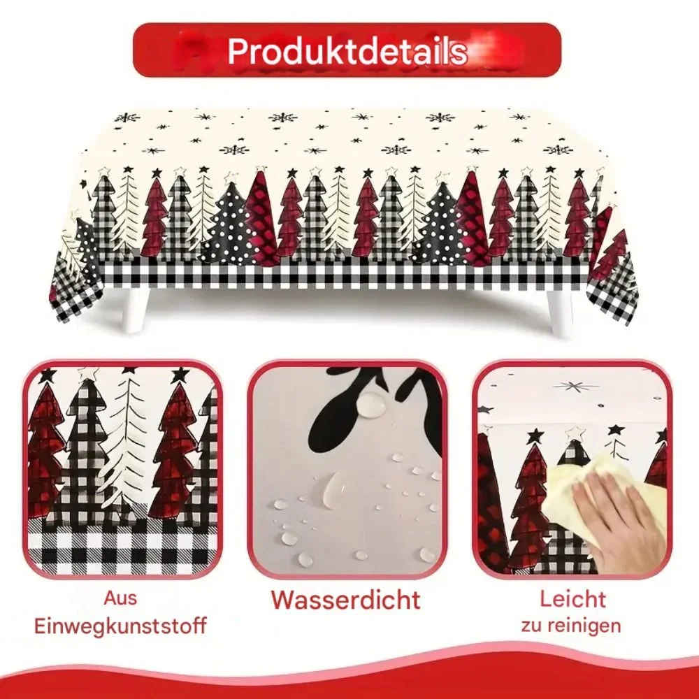 Christmas Tablecloth, Black & White