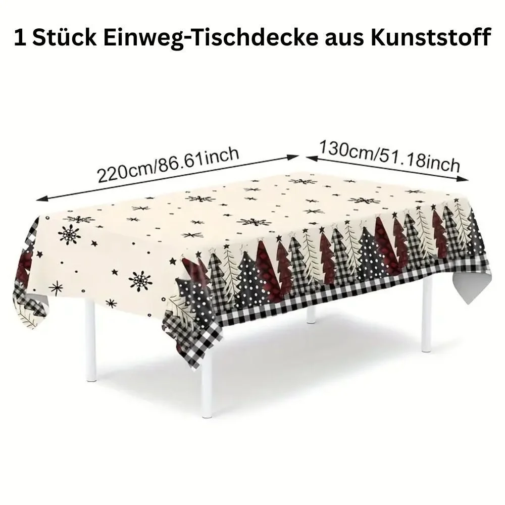 Christmas Tablecloth, Black & White