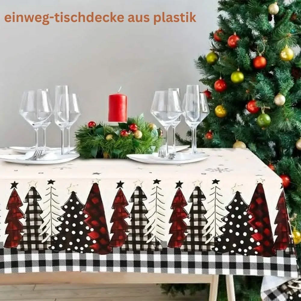 Christmas Tablecloth, Black & White