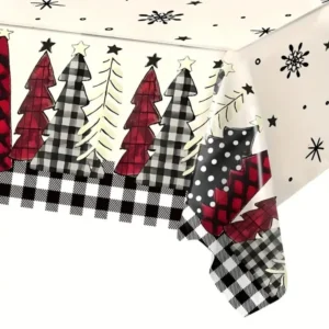 Weihnachtstischdecke Schwarz-Weiß