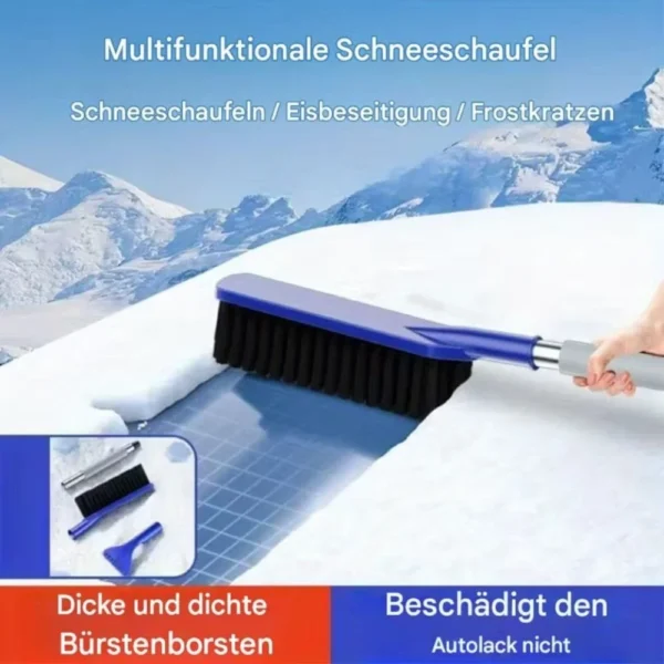 2-in-1 Snow Shovel & Ice Scraper with Brush, Blue, 62 cm