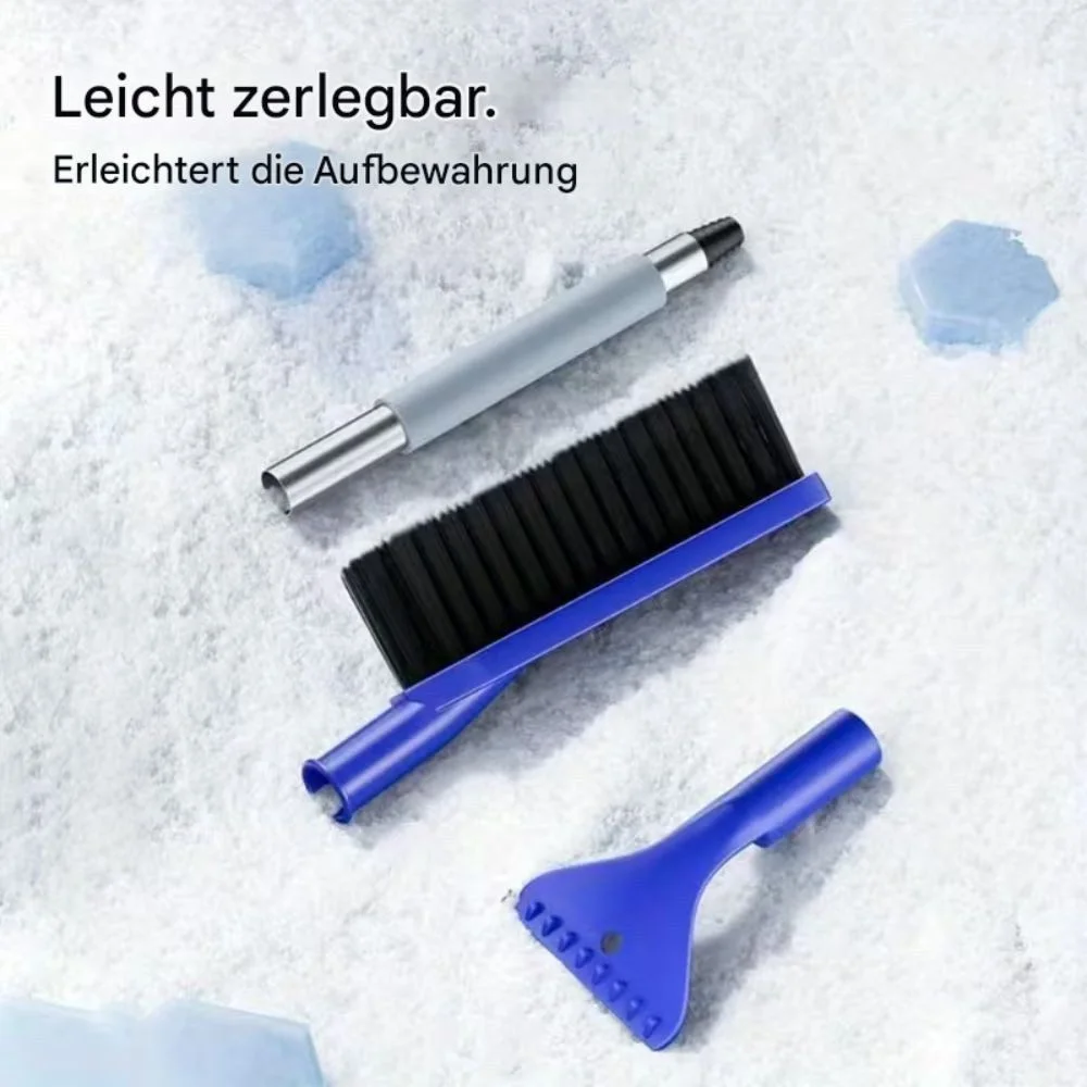 2-in-1 Snow Shovel & Ice Scraper with Brush, Blue, 62 cm