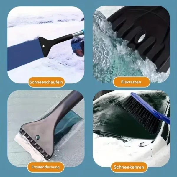2-in-1 Snow Shovel & Ice Scraper with Brush, Blue, 62 cm