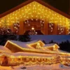 LED-Eiszapfen-Lichterkette 5 m, warmweiß, 8 Modi