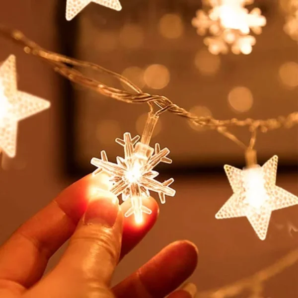 LED Fairy Lights Christmas Tree & Snowflakes, 100 LEDs
