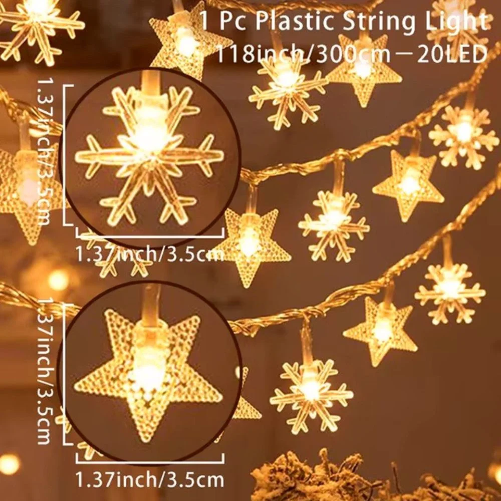LED Fairy Lights Christmas Tree & Snowflakes, 100 LEDs