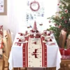 Montegoni Christmas Table Runner with Reindeer Motif – Polyester, Washable