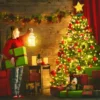 Weihnachtsbaum-Lichterkette Wasserfall, 9 Stränge, warmweiß, 2 m
