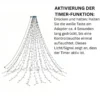 Weihnachtsbaum-Lichterkette Wasserfall, 9 Stränge, warmweiß, 2 m