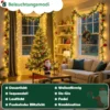 Weihnachtsbaum-Lichterkette Wasserfall, 9 Stränge, warmweiß, 2 m