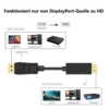 DisplayPort-auf-HDMI-Adapter 4K, 1,8 m Kabel