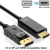 DisplayPort-auf-HDMI-Adapter 4K, 1,8 m Kabel