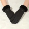 Damen-Touchscreen-Handschuhe Schwarz