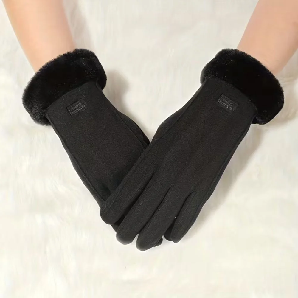 Damen-Touchscreen-Handschuhe Schwarz