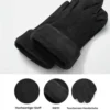 Damen-Touchscreen-Handschuhe Schwarz