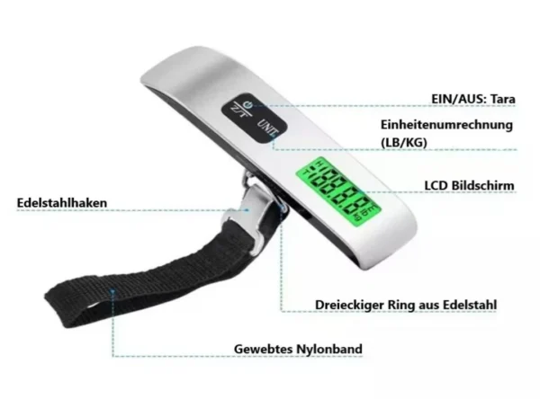 Kofferwaage Digitale LCD Kofferwaage 110lb/50kg