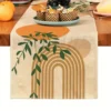 Boho Table Runner with Plant Pattern
