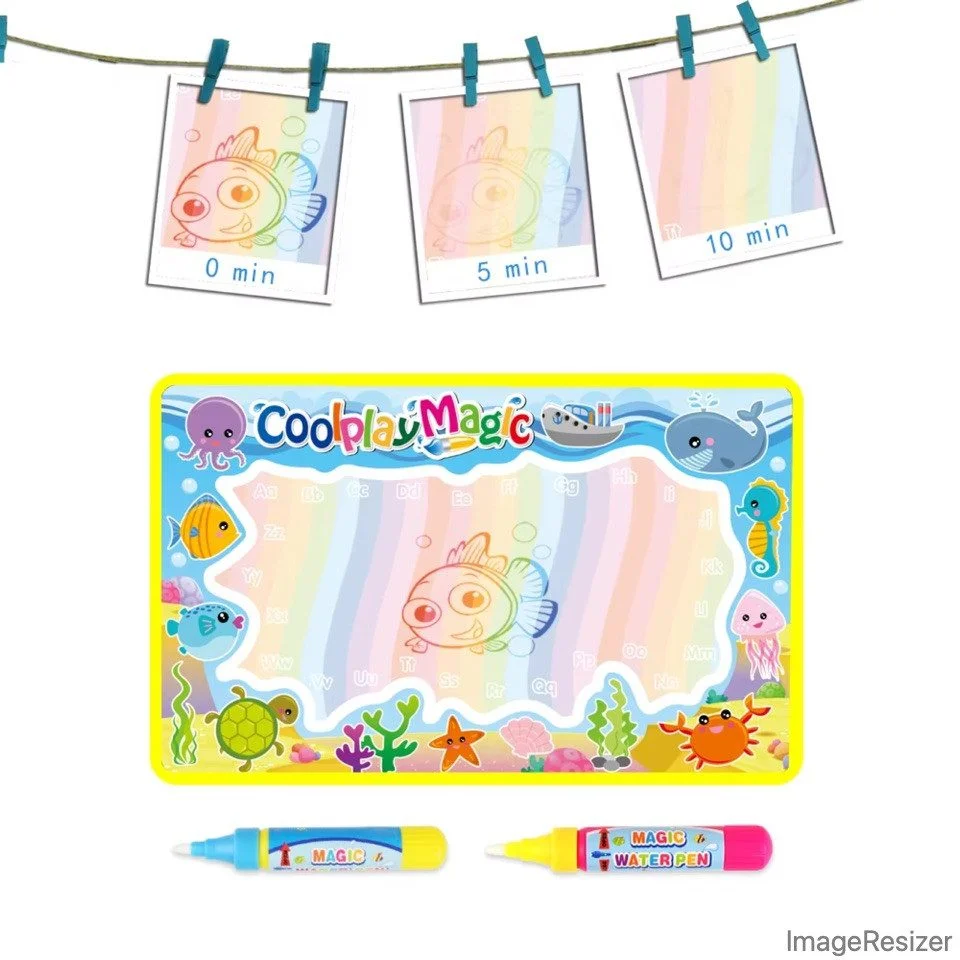 Wasser-Zeichenmatte Unterwasserwelt mit 2 Stiften, 59x36