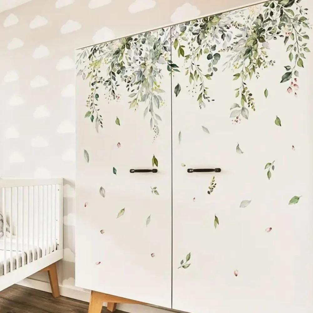 Wall sticker/wall decal leaves & tendrils 90×30 cm – nature design for the home