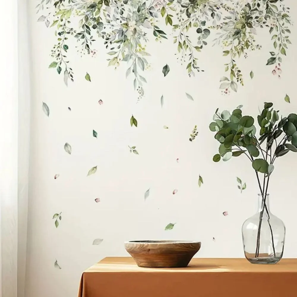 Wall sticker/wall decal leaves & tendrils 90×30 cm – nature design for the home