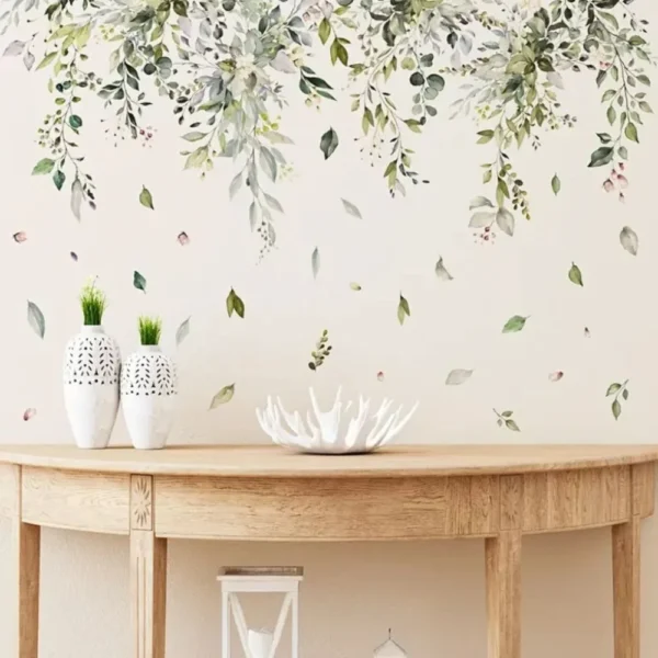 Wall sticker/wall decal leaves & tendrils 90×30 cm – nature design for the home