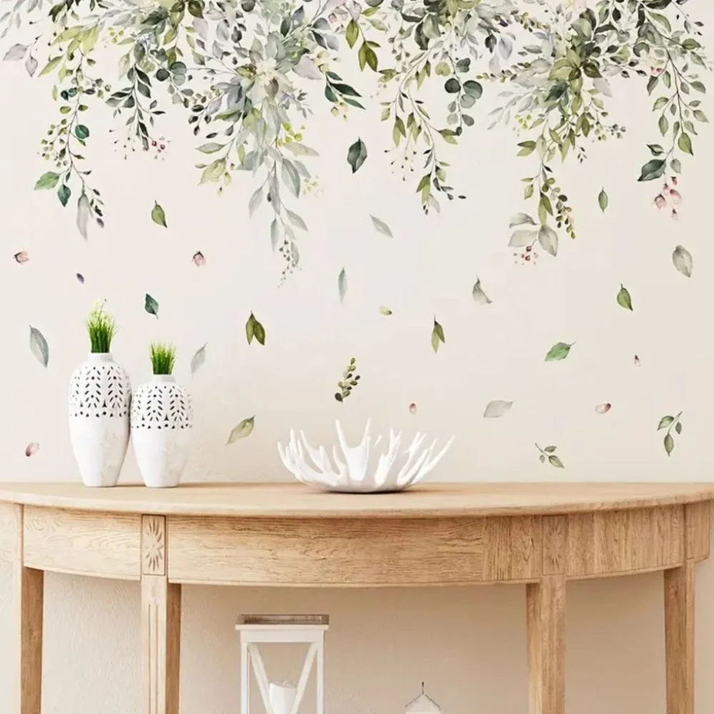 Wall sticker/wall decal leaves & tendrils 90×30 cm – nature design for the home