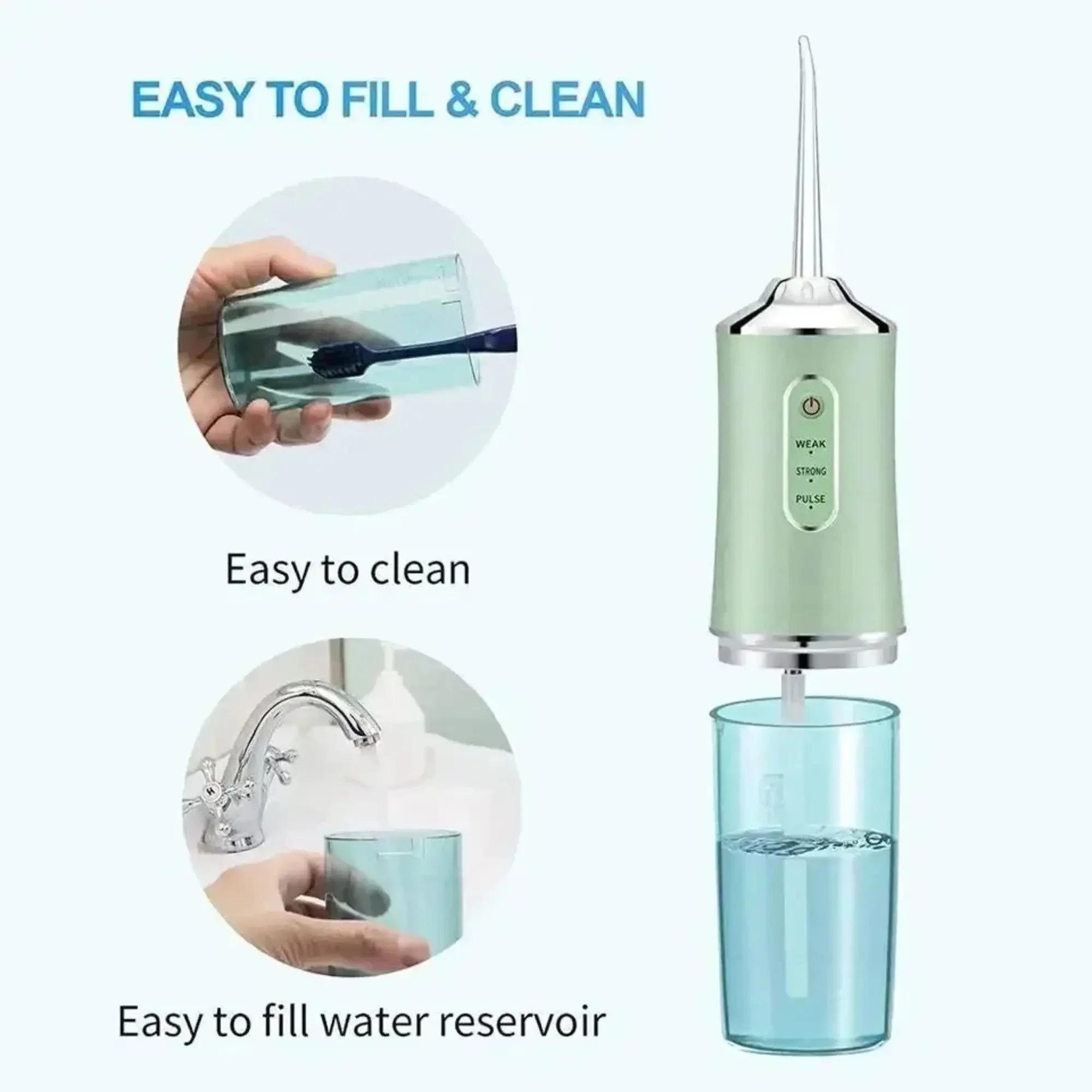Electric Water Flosser, 220 ml, Green