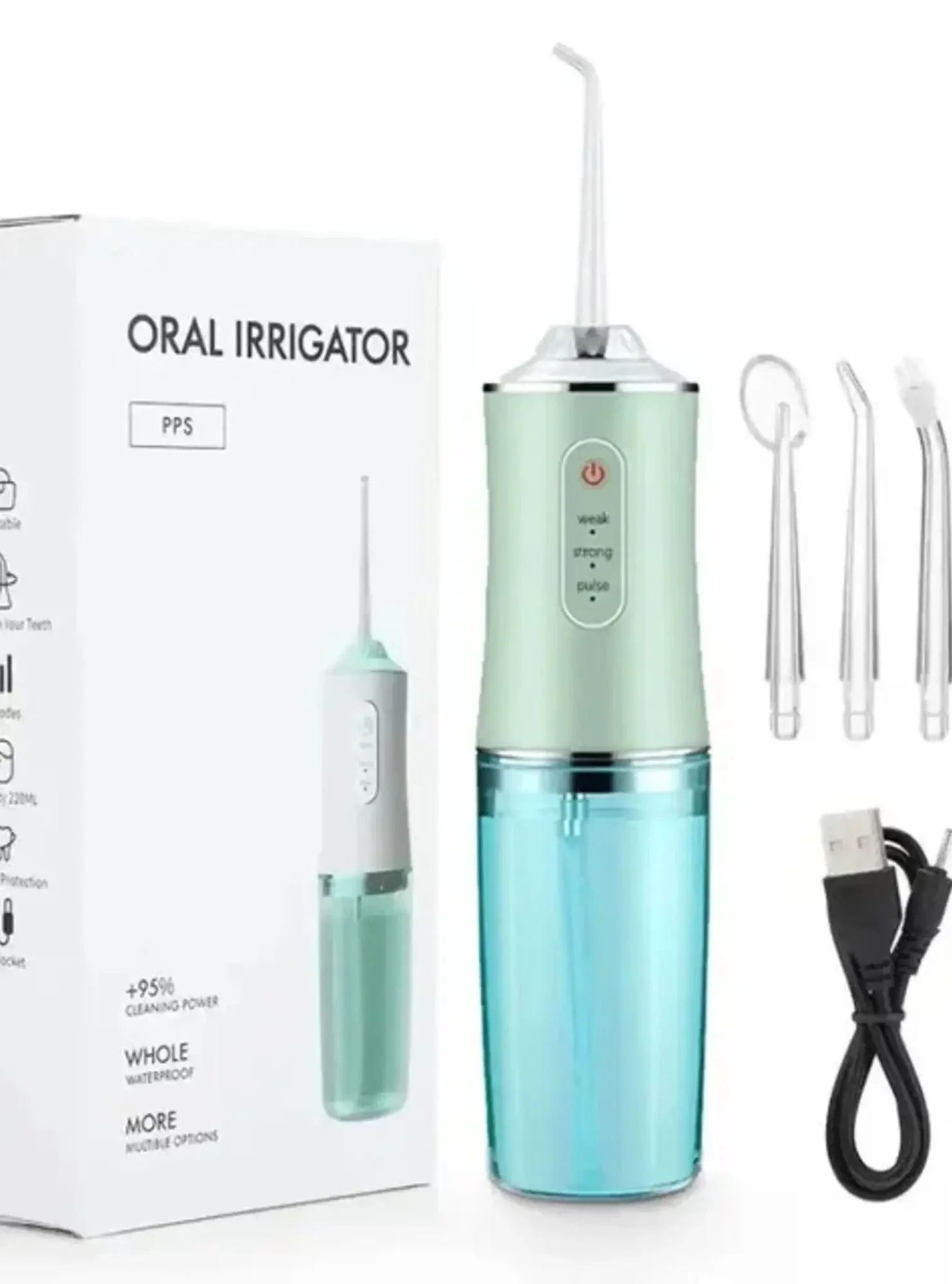 Electric Water Flosser, 220 ml, Green