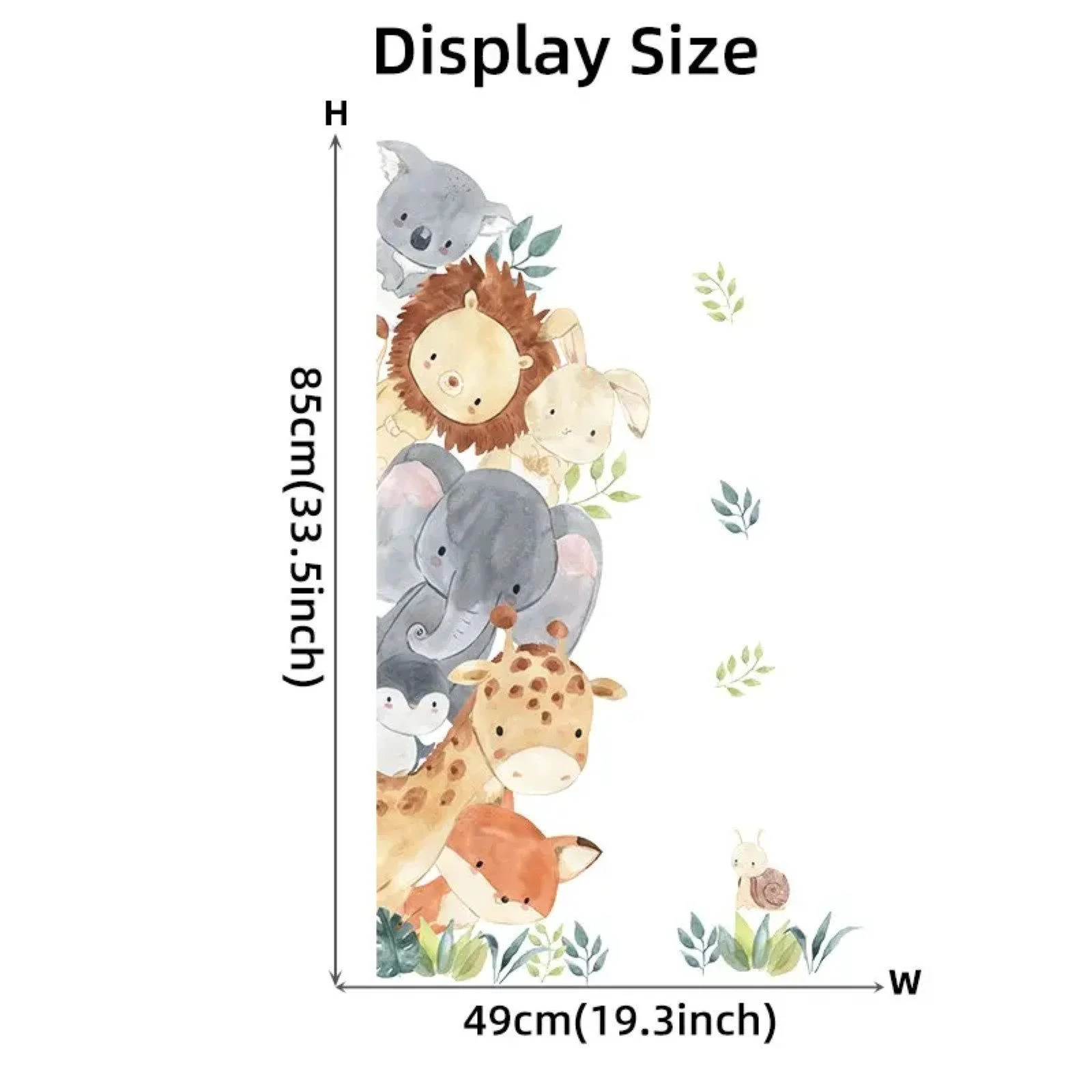 Wandsticker Elefant, Giraffe & Hase – Hochformat