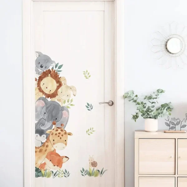 Wandsticker Elefant, Giraffe & Hase – Hochformat