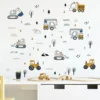 Construction Vehicles & Tree Wall Stickers