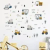 Construction Vehicles & Tree Wall Stickers