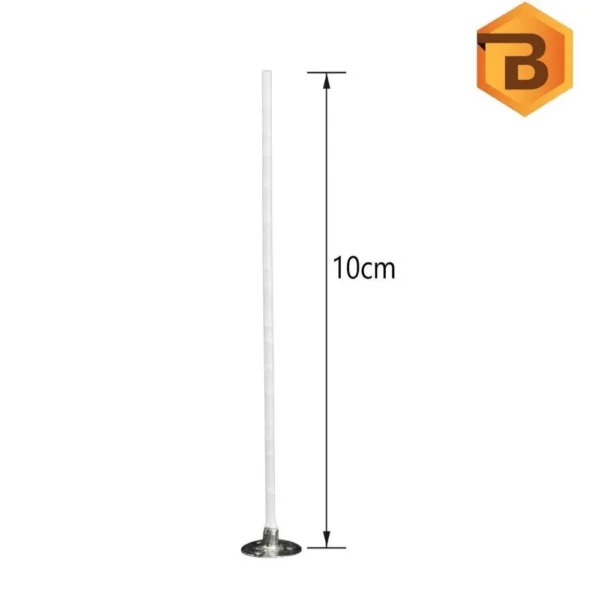 Kerzendochte mit Metallfuß, 50 Stück, 10 cm