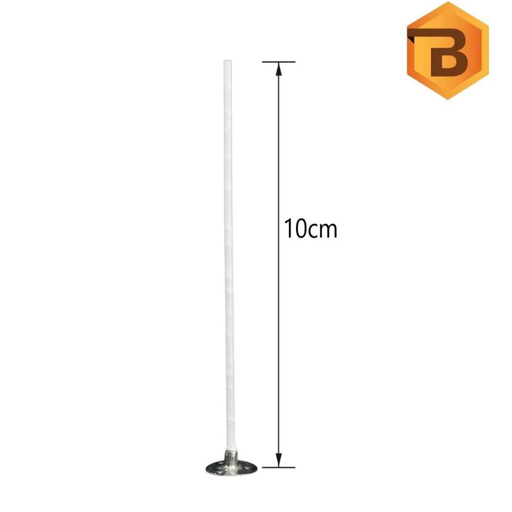 Kerzendochte mit Metallfuß, 50 Stück, 10 cm