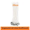 Kerzenhalter Kerzendochte 50Stk. 20cm lang mit Metallfuß