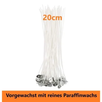 Kerzenhalter Kerzendochte 50Stk. 20cm lang mit Metallfuß