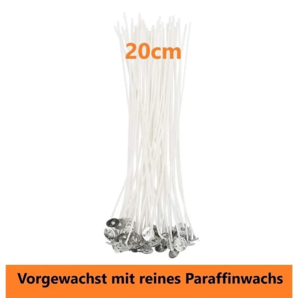 Kerzenhalter Kerzendochte 50Stk. 20cm lang mit Metallfuß