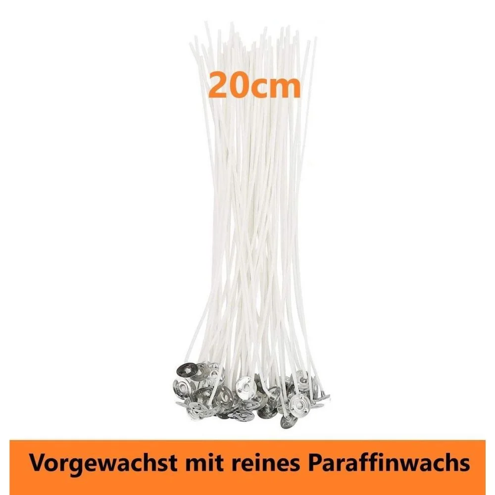 Kerzenhalter Kerzendochte 50Stk. 20cm lang mit Metallfuß