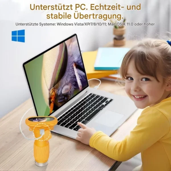 Kids' Digital Microscope up to 1000× with Camera, Yellow