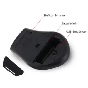 Kabellose Maus M-S606 Schwarz, 2,4 GHz, 6 Tasten