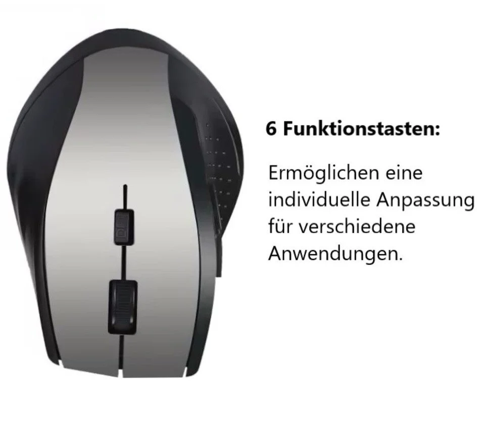 Kabellose Maus M-S606 Schwarz-Silber