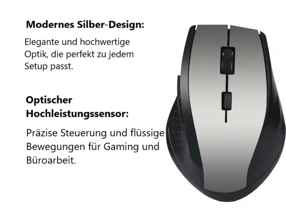 Kabellose Maus M-S606 Schwarz-Silber