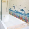 Wall stickers with dolphins and coral reefs, bathtub stickers