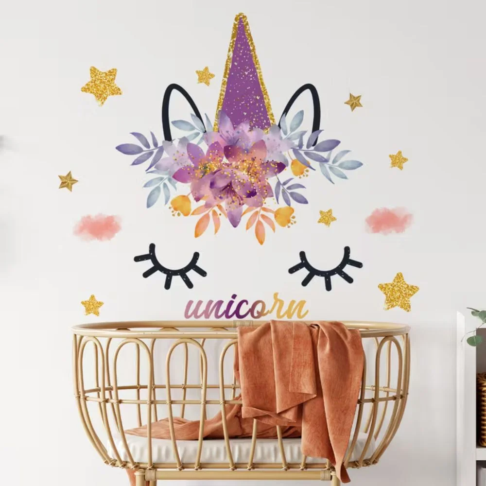 Wandsticker Einhorn mit großen Augen