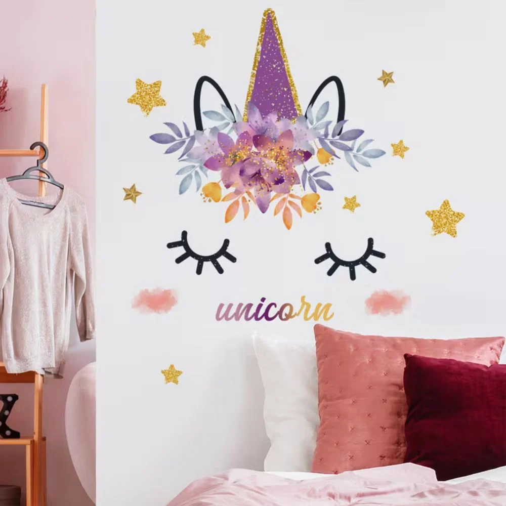 Wandsticker Einhorn mit großen Augen